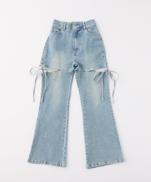 one after another NICE CLAUP(ワンアフターアナザーナイスクラップ)の「【再入荷】サイドオープンフレアデニム(デニムパンツ・レディース・ライトブルー/ネイビー/ブルー/ブラック・SMALL/MEDIUM)」の14枚目の写真