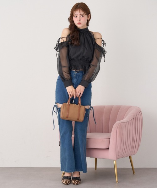 one after another NICE CLAUP(ワンアフターアナザーナイスクラップ)の「【再入荷】サイドオープンフレアデニム(デニムパンツ・レディース・ライトブルー/ネイビー/ブルー/ブラック・SMALL/MEDIUM)」の10枚目の写真