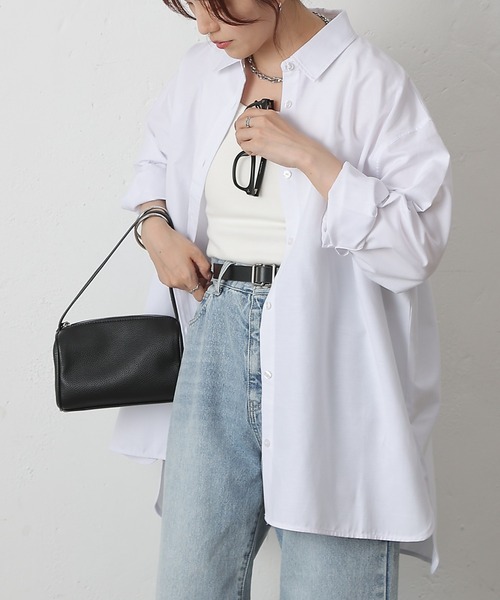 COLONY 2139（コロニートゥーワンスリーナイン）の「リラックスオーバーシャツ（シャツ/ブラウス・レディース・サックスブルー/チャコールグレー/ホワイト・FREE）」の4枚目の写真