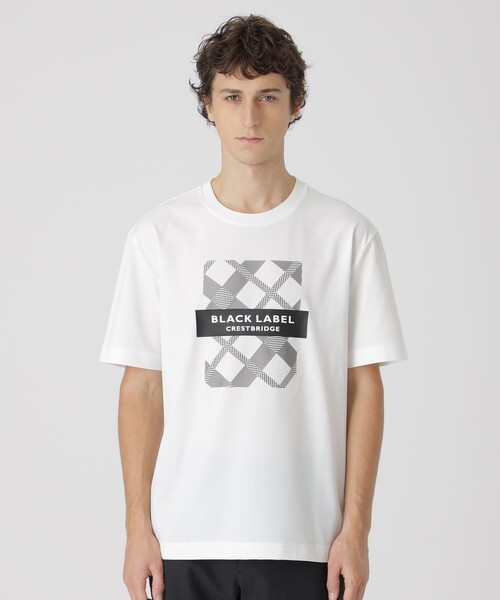 BLACK LABEL CRESTBRIDGE(ブラックレーベル・クレストブリッジ)の「【一部店舗限定】シャドーバイアスチェック ロゴプリントTシャツ(Tシャツ/カットソー・メンズ・オフホワイト/ブラック/ブルー系その他4・XL/L/M)」の2枚目の写真