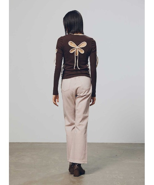 COEL（コエル）の「フレアカラーデニムパンツ（デニムパンツ・レディース・ベージュ/ピンク・23/24/25）」の5枚目の写真