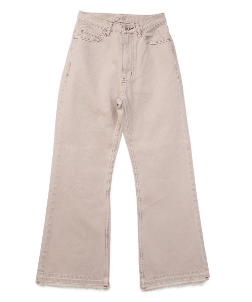 COEL（コエル）の「フレアカラーデニムパンツ（デニムパンツ・レディース・ベージュ/ピンク・23/24/25）」の10枚目の写真