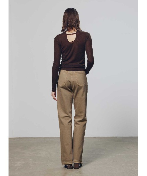 COEL（コエル）の「フレアカラーデニムパンツ（デニムパンツ・レディース・ベージュ/ピンク・23/24/25）」の14枚目の写真