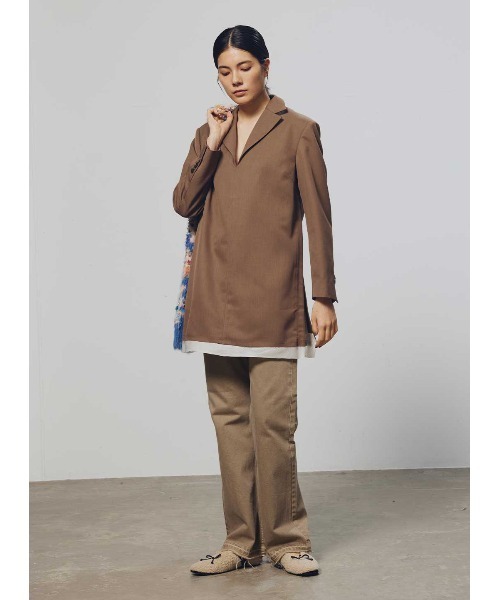 COEL（コエル）の「フレアカラーデニムパンツ（デニムパンツ・レディース・ベージュ/ピンク・23/24/25）」の17枚目の写真