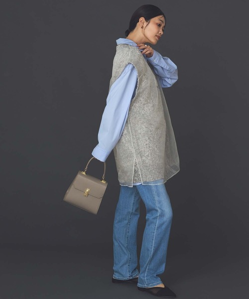 Gready Brilliant(グレディブリリアン)の「リバーシブルオーガンニットベスト(ニット/セーター・レディース・グレー/ベージュ・FREE)」の4枚目の写真