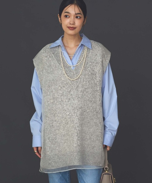 Gready Brilliant(グレディブリリアン)の「リバーシブルオーガンニットベスト(ニット/セーター・レディース・グレー/ベージュ・FREE)」の7枚目の写真