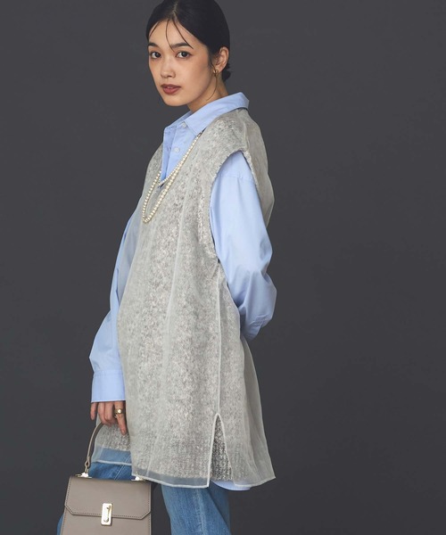 Gready Brilliant(グレディブリリアン)の「リバーシブルオーガンニットベスト(ニット/セーター・レディース・グレー/ベージュ・FREE)」の8枚目の写真