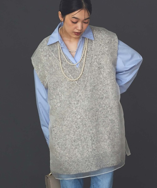 Gready Brilliant(グレディブリリアン)の「リバーシブルオーガンニットベスト(ニット/セーター・レディース・グレー/ベージュ・FREE)」の10枚目の写真