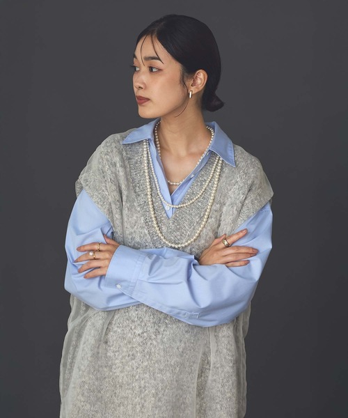 Gready Brilliant(グレディブリリアン)の「リバーシブルオーガンニットベスト(ニット/セーター・レディース・グレー/ベージュ・FREE)」の11枚目の写真