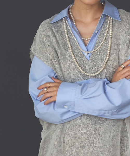 Gready Brilliant(グレディブリリアン)の「リバーシブルオーガンニットベスト(ニット/セーター・レディース・グレー/ベージュ・FREE)」の12枚目の写真