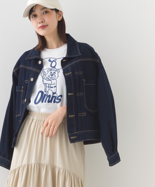 OMNES（オムネス）の「コットンロゴプリントオーバーサイズTシャツ ベアFLAG（Tシャツ/カットソー・レディース・ブラック/オフホワイト・MEDIUM/LARGE）」の3枚目の写真