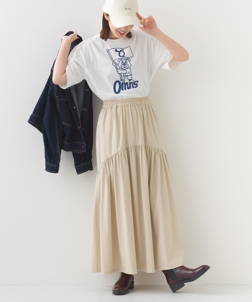 OMNES（オムネス）の「コットンロゴプリントオーバーサイズTシャツ ベアFLAG（Tシャツ/カットソー・レディース・ブラック/オフホワイト・MEDIUM/LARGE）」の6枚目の写真