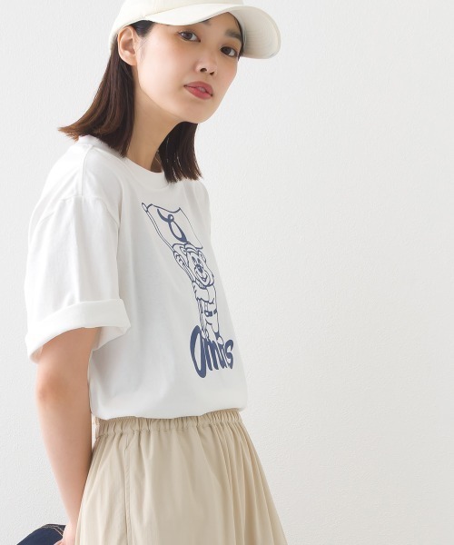 OMNES（オムネス）の「コットンロゴプリントオーバーサイズTシャツ ベアFLAG（Tシャツ/カットソー・レディース・ブラック/オフホワイト・MEDIUM/LARGE）」の7枚目の写真