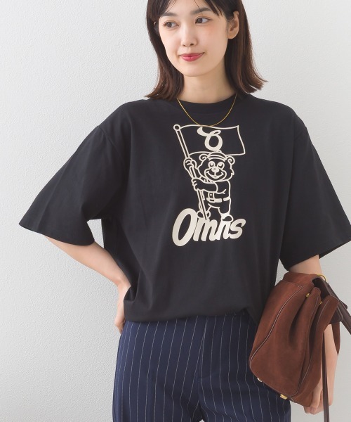 OMNES（オムネス）の「コットンロゴプリントオーバーサイズTシャツ ベアFLAG（Tシャツ/カットソー・レディース・ブラック/オフホワイト・MEDIUM/LARGE）」の12枚目の写真