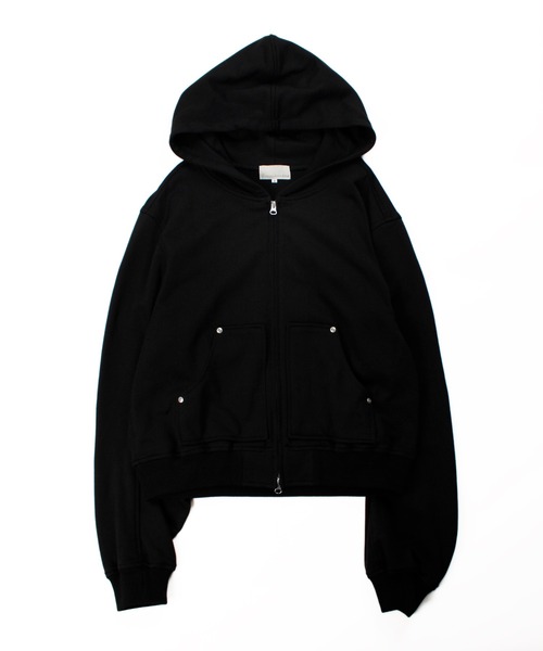 Universal Style Wear（ユニバーサルスタイルウェア）の「Universal Style Wear リベット ZIP フーディー（パーカー・メンズ・ブラック/オートミール・MEDIUM/LARGE/X-LARGE）」の11枚目の写真