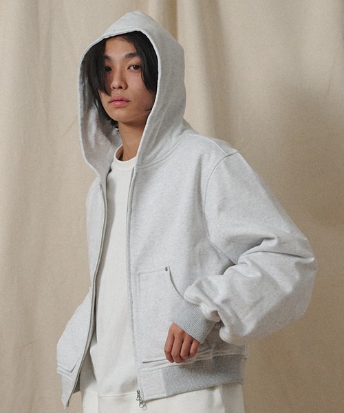 Universal Style Wear（ユニバーサルスタイルウェア）の「Universal Style Wear リベット ZIP フーディー（パーカー・メンズ・ブラック/オートミール・MEDIUM/LARGE/X-LARGE）」の7枚目の写真