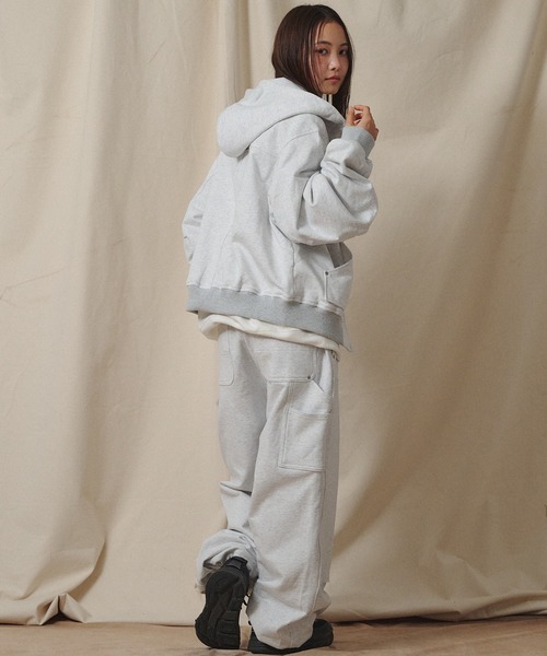 Universal Style Wear（ユニバーサルスタイルウェア）の「Universal Style Wear リベット ZIP フーディー（パーカー・メンズ・ブラック/オートミール・MEDIUM/LARGE/X-LARGE）」の8枚目の写真