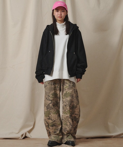 Universal Style Wear（ユニバーサルスタイルウェア）の「Universal Style Wear リベット ZIP フーディー（パーカー・メンズ・ブラック/オートミール・MEDIUM/LARGE/X-LARGE）」の5枚目の写真