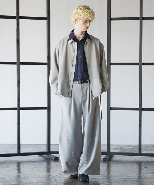 HARE（ハレ）の「ジャガードプリーツフラシシャツ(HARE)（シャツ/ブラウス・メンズ・ブラック/グリーン/ネイビー/ブラック系その他・FREE）」の7枚目の写真