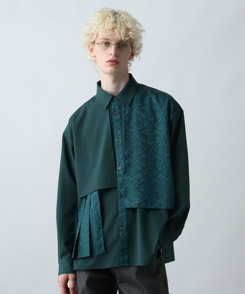 ジャガードプリーツフラシシャツ(HARE)（シャツ/ブラウス）｜HARE