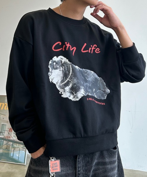 UNDERSTATEMENTs（アンダーステイトメント）の「【ユニセックス】アソートデザインプリントスウェット/全17色（スウェット・メンズ・レッド系その他/ネイビー/グリーン系その他/グレー系その他3/グレー系その他2/レッド/グリーン/ホワイト系その他/ブルー系その他/ブルー/杢グレー/チャコールグレー/ブラック系その他/オフホワイト/ブルー系その他2/グレー系その他/ブラック・LARGE/MEDIUM）」の4枚目の写真