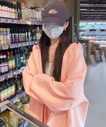 【関税込み】ABRA ピンク オーバーサイズ ジップフーディ 予約商品】パーカー（ピンク/桃色系・ジップアップ