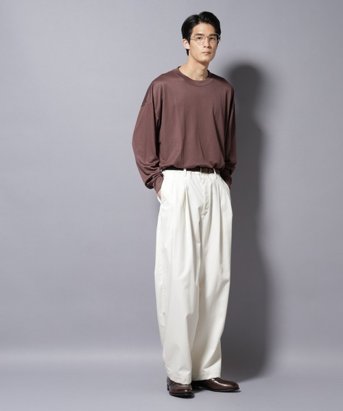 NANO universe（ナノユニバース）の「MIYATA×NANO JAPAN MADE キュプラ混 Tシャツ 長袖（Tシャツ/カットソー・メンズ・チャコール/ブラウン・L/M）」の6枚目の写真