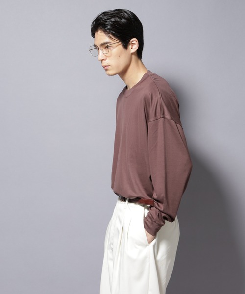 NANO universe（ナノユニバース）の「MIYATA×NANO JAPAN MADE キュプラ混 Tシャツ 長袖（Tシャツ/カットソー・メンズ・チャコール/ブラウン・L/M）」の4枚目の写真