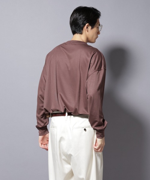 NANO universe（ナノユニバース）の「MIYATA×NANO JAPAN MADE キュプラ混 Tシャツ 長袖（Tシャツ/カットソー・メンズ・チャコール/ブラウン・L/M）」の5枚目の写真