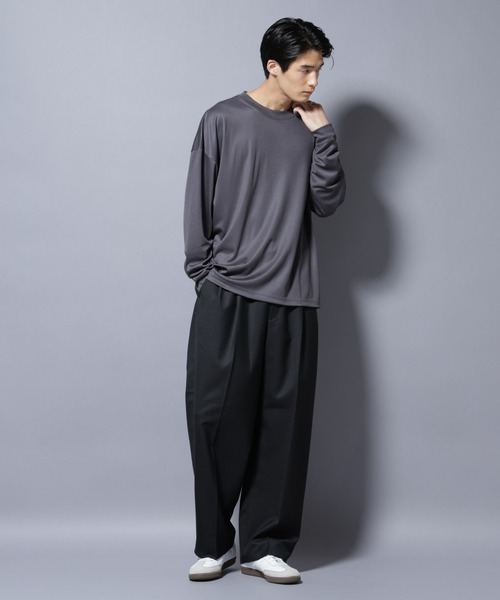 NANO universe（ナノユニバース）の「MIYATA×NANO JAPAN MADE キュプラ混 Tシャツ 長袖（Tシャツ/カットソー・メンズ・チャコール/ブラウン・L/M）」の22枚目の写真