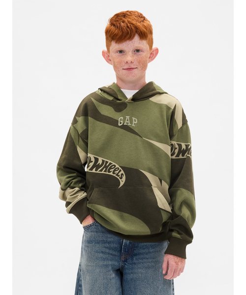 GAP(ギャップ)の「GapKids | ホットウィール リラックスフィット GAPロゴパーカー(パーカー・キッズ・カーキ/グレー・120cm/130cm/140cm/150cm/160cm/110cm)」の1枚目の写真