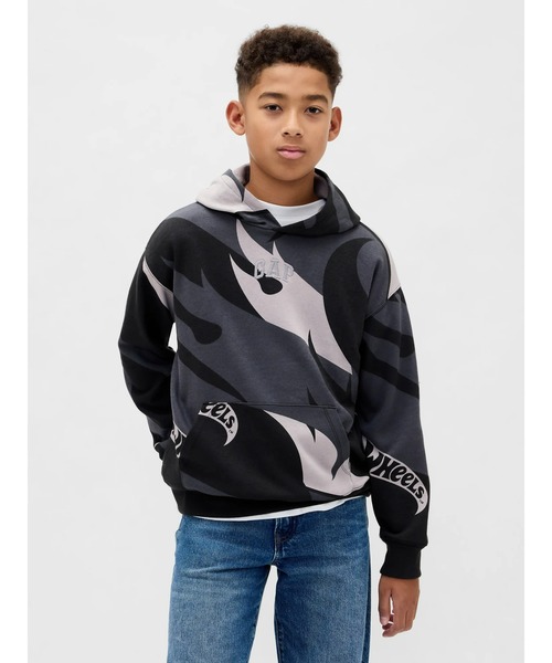 GAP(ギャップ)の「GapKids | ホットウィール リラックスフィット GAPロゴパーカー(パーカー・キッズ・カーキ/グレー・120cm/130cm/140cm/150cm/160cm/110cm)」の2枚目の写真