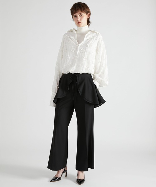 crinkle crinkle crinkle（クリンクルクリンクルクリンクル）の「【crinkle crinkle crinkle】scallop cape set pants/スカラップケープパンツ（その他パンツ・レディース・ブラック/グレー・1/2）」の7枚目の写真