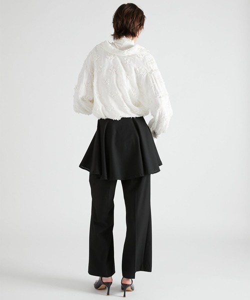 crinkle crinkle crinkle（クリンクルクリンクルクリンクル）の「【crinkle crinkle crinkle】scallop cape set pants/スカラップケープパンツ（その他パンツ・レディース・ブラック/グレー・1/2）」の4枚目の写真