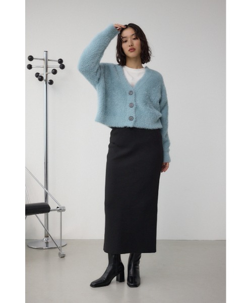 AZUL by moussy（アズールバイマウジー）の「スウェッターニットスカート（スカート・レディース・ブラック/ブラウン/杢グレー・FREE）」の4枚目の写真
