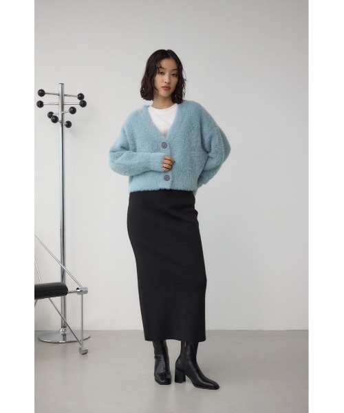 AZUL by moussy（アズールバイマウジー）の「スウェッターニットスカート（スカート・レディース・ブラック/ブラウン/杢グレー・FREE）」の5枚目の写真