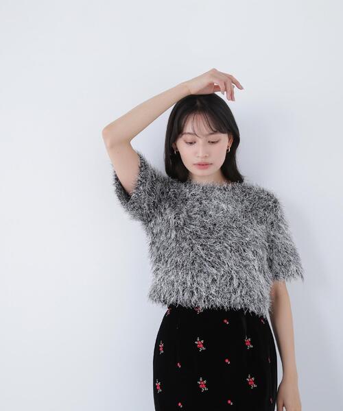 NATURAL BEAUTY BASIC(ナチュラルビューティーベーシック)の「◇【BLANC】ミックスシャギーニット(ニット/セーター・レディース・ベージュ系その他/ブラック系その他/オフホワイト・FREE)」の6枚目の写真