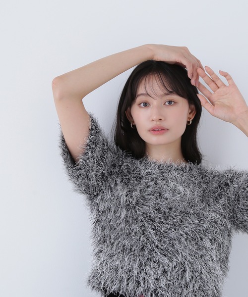 NATURAL BEAUTY BASIC(ナチュラルビューティーベーシック)の「◇【BLANC】ミックスシャギーニット(ニット/セーター・レディース・ベージュ系その他/ブラック系その他/オフホワイト・FREE)」の3枚目の写真