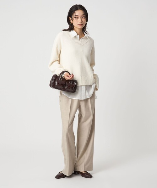 SERENITY Vネック プルオーバー ニット（ニット/セーター）｜green