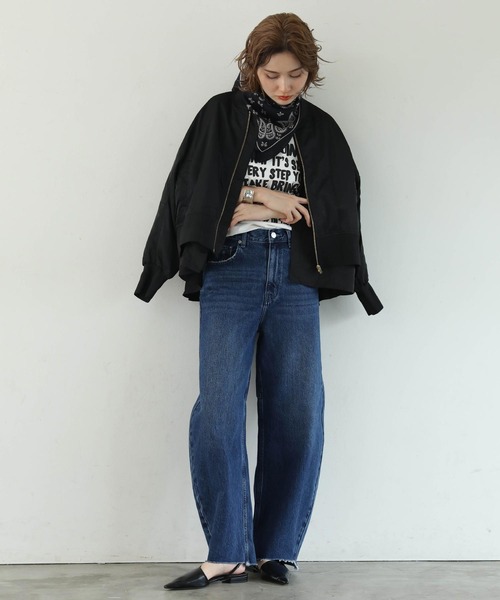 Gready Brilliant（グレディブリリアン）の「発泡プリントワイドフレンチT（Tシャツ/カットソー・レディース・チャコールグレー/オフホワイト/グレイッシュベージュ・38）」の8枚目の写真