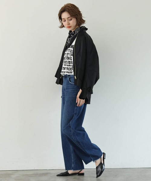 Gready Brilliant（グレディブリリアン）の「発泡プリントワイドフレンチT（Tシャツ/カットソー・レディース・チャコールグレー/オフホワイト/グレイッシュベージュ・38）」の9枚目の写真