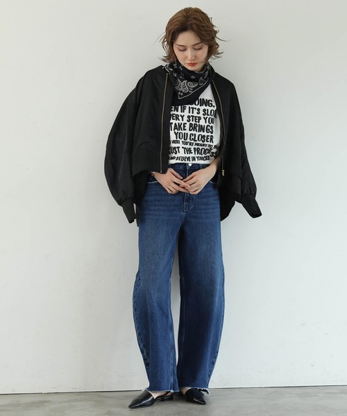 Gready Brilliant（グレディブリリアン）の「発泡プリントワイドフレンチT（Tシャツ/カットソー・レディース・チャコールグレー/オフホワイト/グレイッシュベージュ・38）」の10枚目の写真