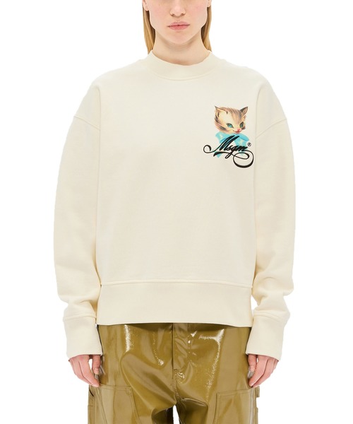 MSGM（エムエスジーエム）の「MSGM CUTE KITTY ミニグラフィック スウェットシャツ（スウェット・レディース・オフホワイト/ブラック・S/XS/M）」の5枚目の写真