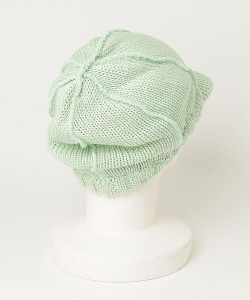 KIJIMA TAKAYUKI（キジマ　タカユキ）の「KIJIMA TAKAYUKI / COTTON KNIT CASQUETTE（キャスケット・メンズ・ライトグリーン/ベージュ・FREE）」の8枚目の写真