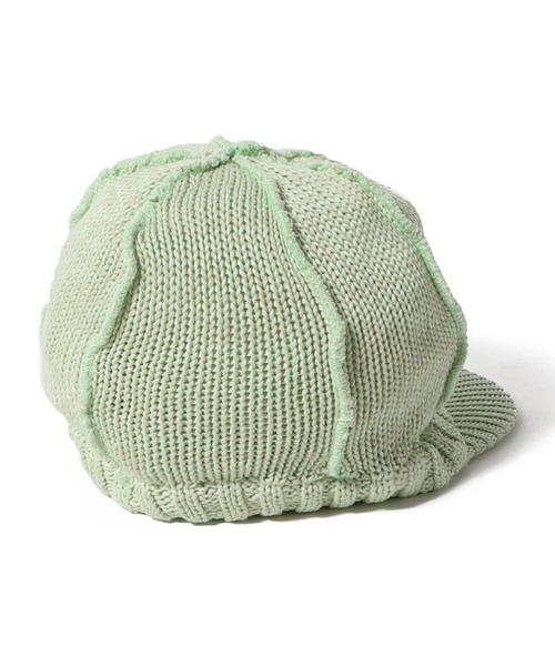 KIJIMA TAKAYUKI（キジマ　タカユキ）の「KIJIMA TAKAYUKI / COTTON KNIT CASQUETTE（キャスケット・メンズ・ライトグリーン/ベージュ・FREE）」の5枚目の写真
