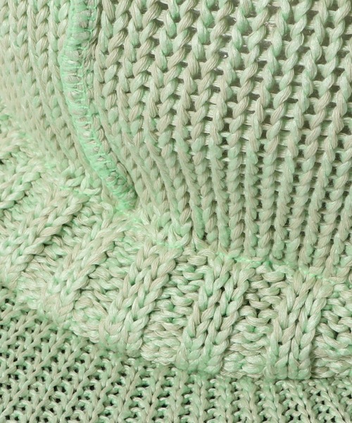 KIJIMA TAKAYUKI（キジマ　タカユキ）の「KIJIMA TAKAYUKI / COTTON KNIT CASQUETTE（キャスケット・メンズ・ライトグリーン/ベージュ・FREE）」の7枚目の写真