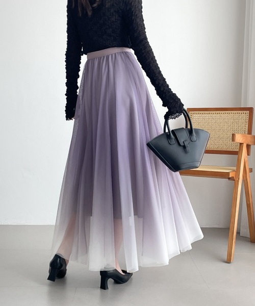 ABITOKYO(アビトーキョー)の「グラデーションボリュウームチュールスカート(スカート・レディース・ブルー/ネイビー/パープル・M/L/XL)」の10枚目の写真