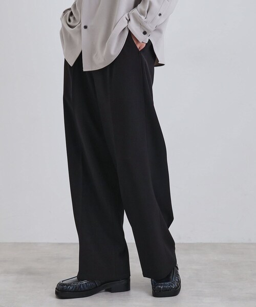 tk.TAKEO KIKUCHI（ティーケータケオキクチ）の「ワイドストレートパンツ（その他パンツ・メンズ・ブラック/ダークグレー/ダークブラウン・01/02/03）」の2枚目の写真