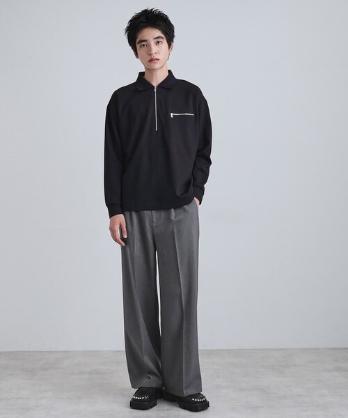 tk.TAKEO KIKUCHI（ティーケータケオキクチ）の「ワイドストレートパンツ（その他パンツ・メンズ・ブラック/ダークグレー/ダークブラウン・01/02/03）」の6枚目の写真