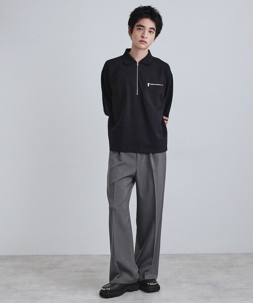 tk.TAKEO KIKUCHI（ティーケータケオキクチ）の「ワイドストレートパンツ（その他パンツ・メンズ・ブラック/ダークグレー/ダークブラウン・01/02/03）」の7枚目の写真